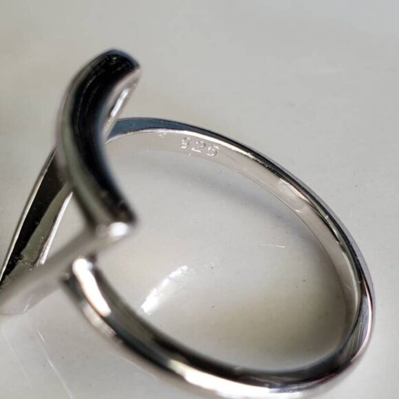 Slice of Life Triangle Ring, Sterling Silver Ring, high polished, Boho Chic - Picture 6 of 9